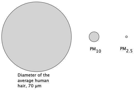 PM2.5 size illustration