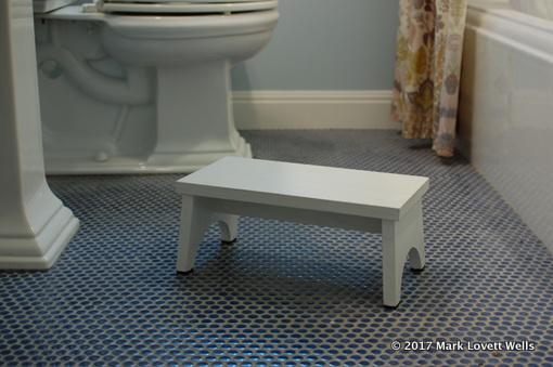 white shaker simple step stool